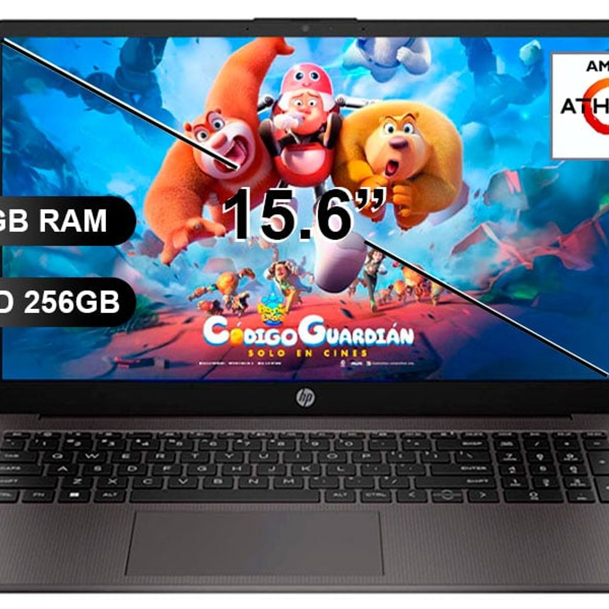 HP - LAPTOP HP 255 G10 ATHLON 7120U, 8GB RAM, 256GB SSD, 15.6", SIN WINDOWS (9E527LA)