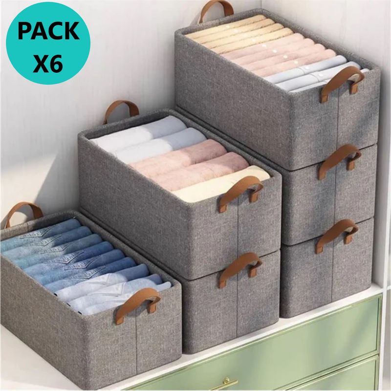 GENERICO - Organizador de Ropa Plegable X6 Multiusos Caja de Almacenamiento