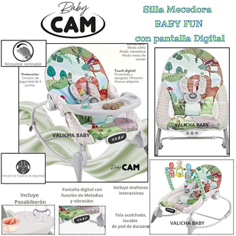 CAM - SILLA MECEDORA MULTIFUNCIONAL VERDE + OBSEQUIO PLATO Y 1 BOLSA DE LEGOS