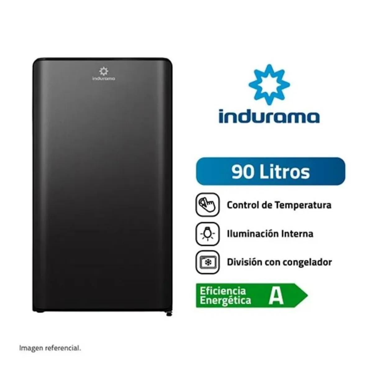 INDURAMA - Frigobar Negro Defrost 90Lt  Negro Indurama RI-109N