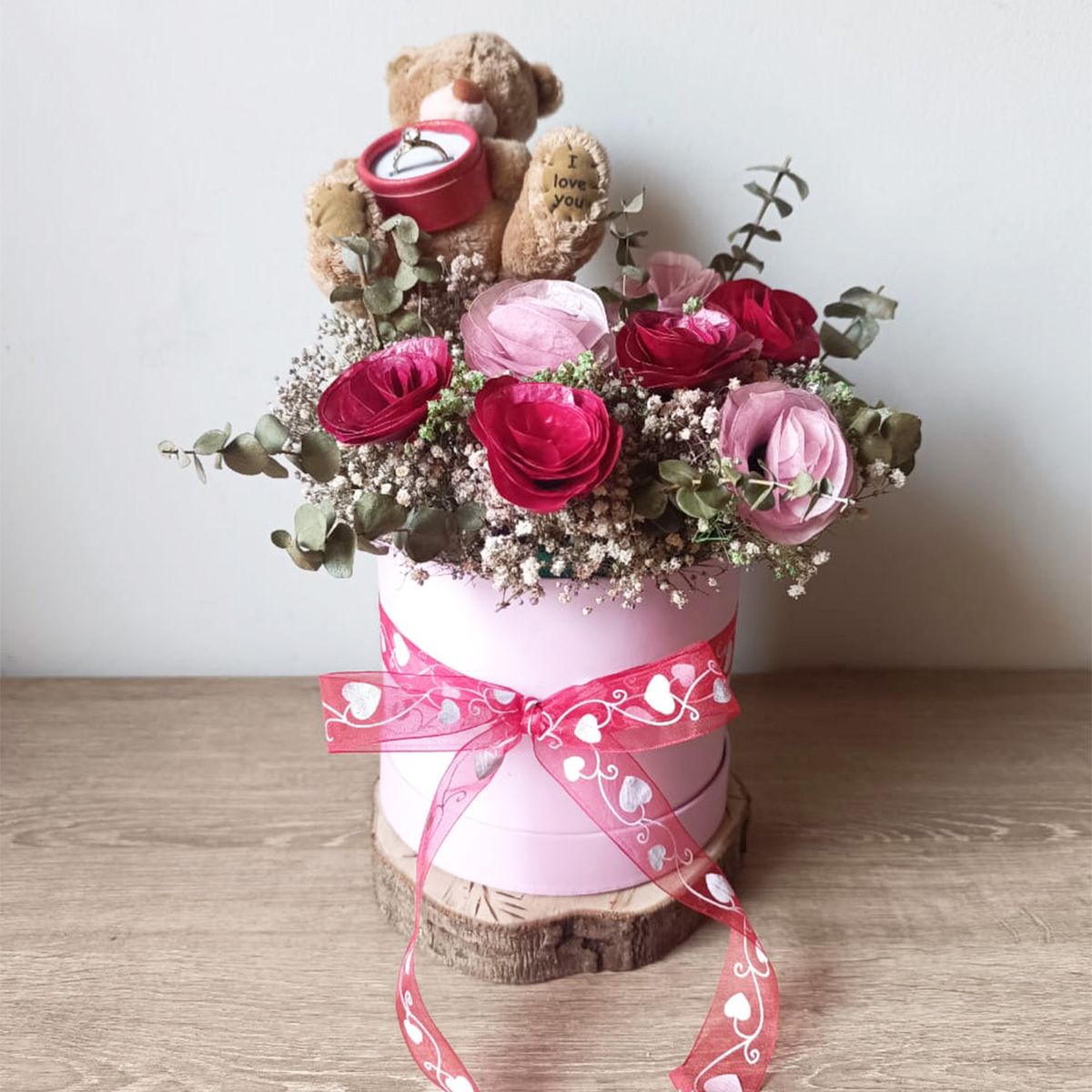 GENERICO - Box Flores Naturales ¨Dime que Sí¨ Pedida de Mano Compromiso