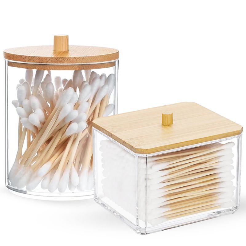 MINARI - Set Organizador Acrílico Multifuncional Hisopos Joyas Elegante A40-A172