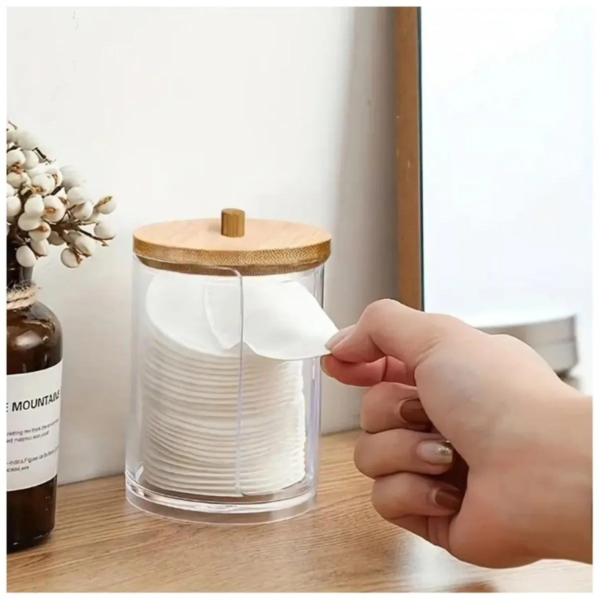 MINARI - Organizador Acrílico Dispensador de Discos Desmaquillantes A41