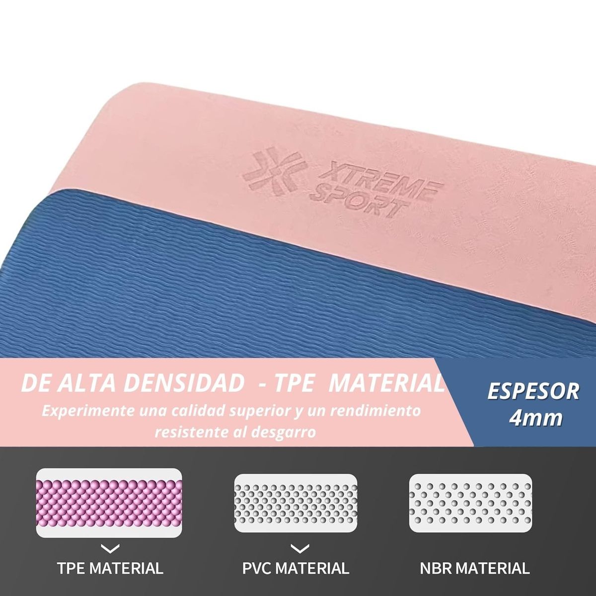 XTREME SPORT - Mat de Yoga Antideslizante Profesional Ecológico  4mm