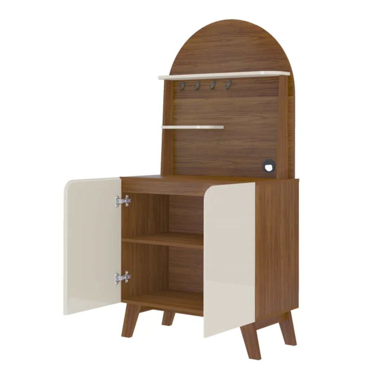 R&R MUEBLES - Aparador Moderno Nias Blanco y Marrón R&R MUEBLES