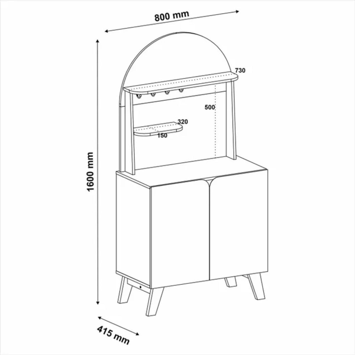 R&R MUEBLES - Aparador Moderno Nias Marrón R&R MUEBLES