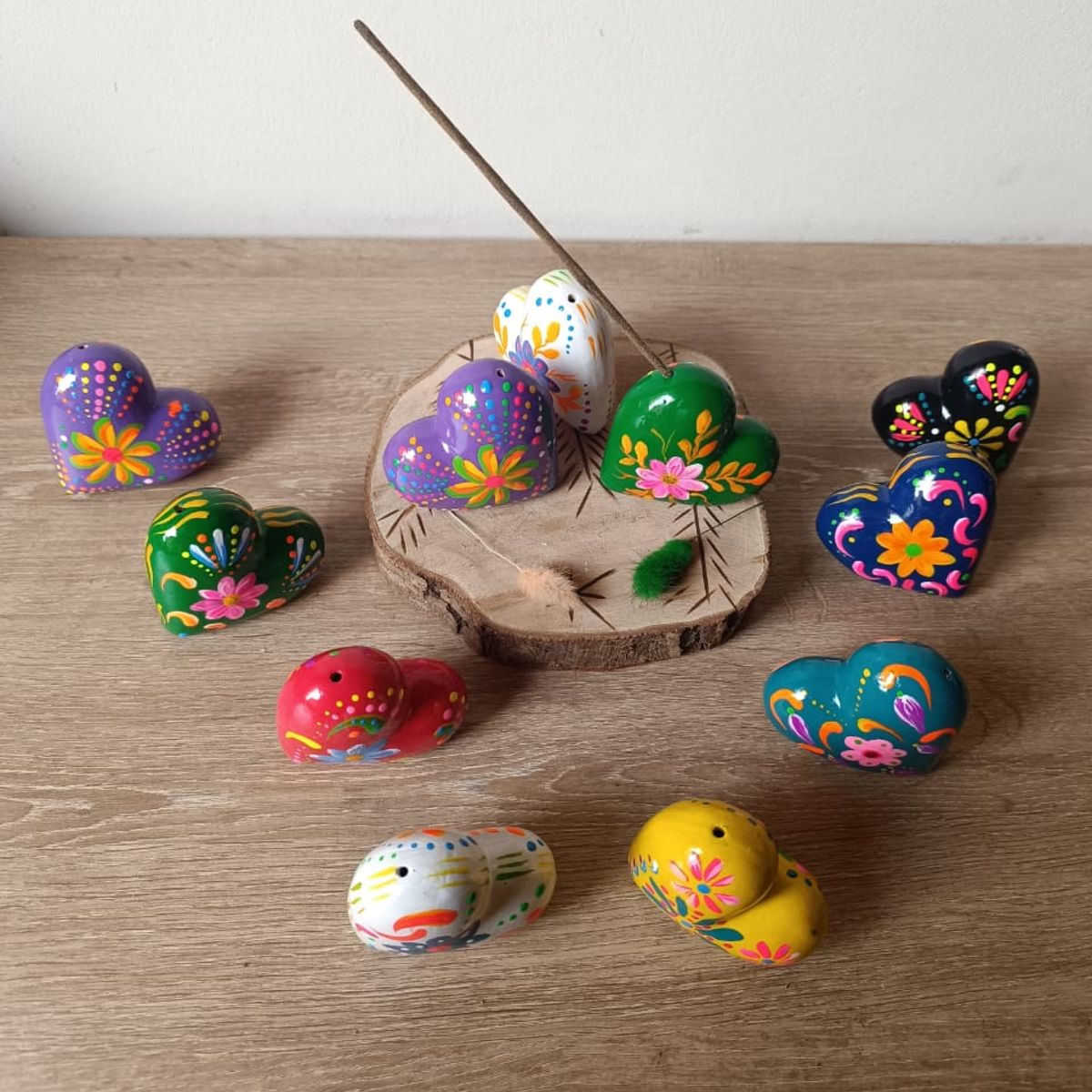 GENERICO - Artesanía Arcilla Corazón de Pucará Porta Incienso 7 x 7