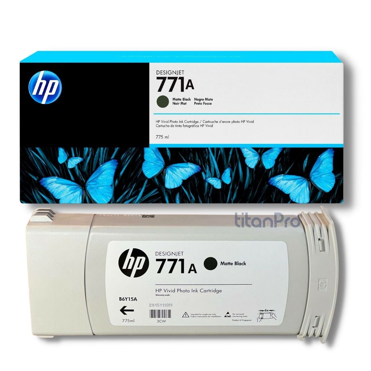 HP - Cartucho de Tinta HP 771A Negro Mate B6Y15A Original