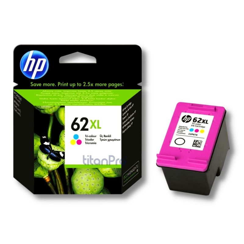 HP - Cartucho de Tinta HP 62XL Tricolor C2P07AL Original