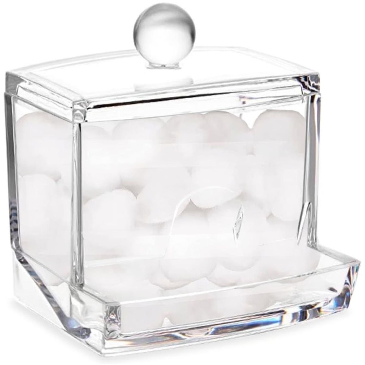 MINARI - Set Organizador Acrílico Dispensador de Algodón Maquillaje A160 - A170