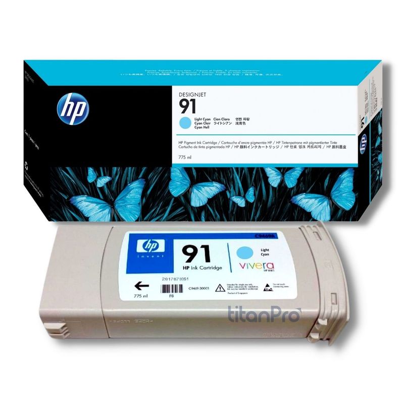 HP - Cartucho de Tinta HP 91 Cyan Claro C9470A Original