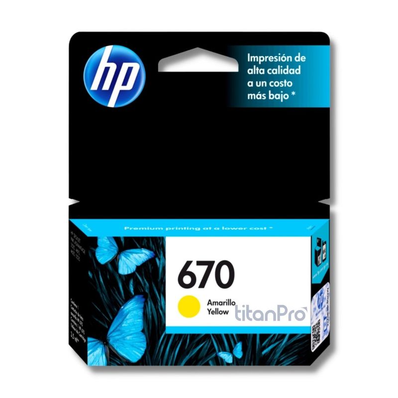 HP - Cartucho de Tinta HP 670 Amarillo CZ116AL Original