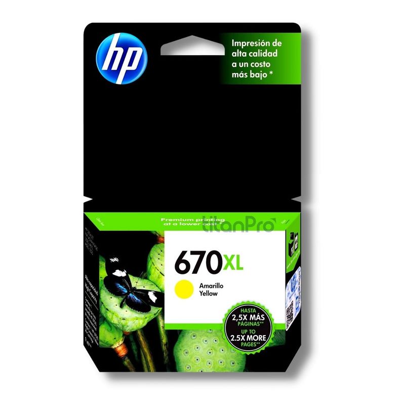 HP - Cartucho de Tinta HP 670XL Amarillo CZ120AL Original