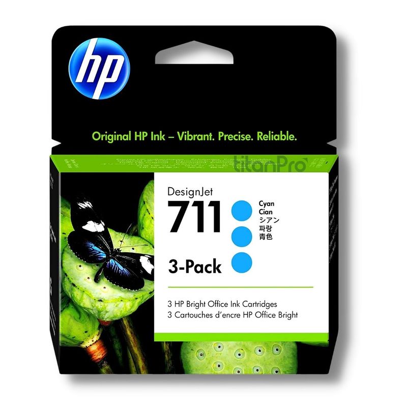 HP - Cartucho de Tinta HP 711 tripack Cyan CZ134A Original