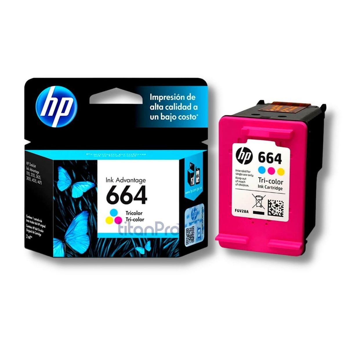 HP - Cartucho de Tinta HP 664 Tricolor F6V28AL Original