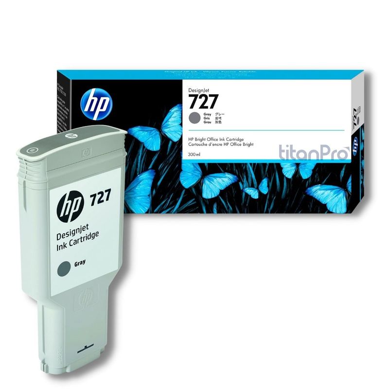 HP - Cartucho de Tinta HP 727 Gris O Gray F9J80A Original
