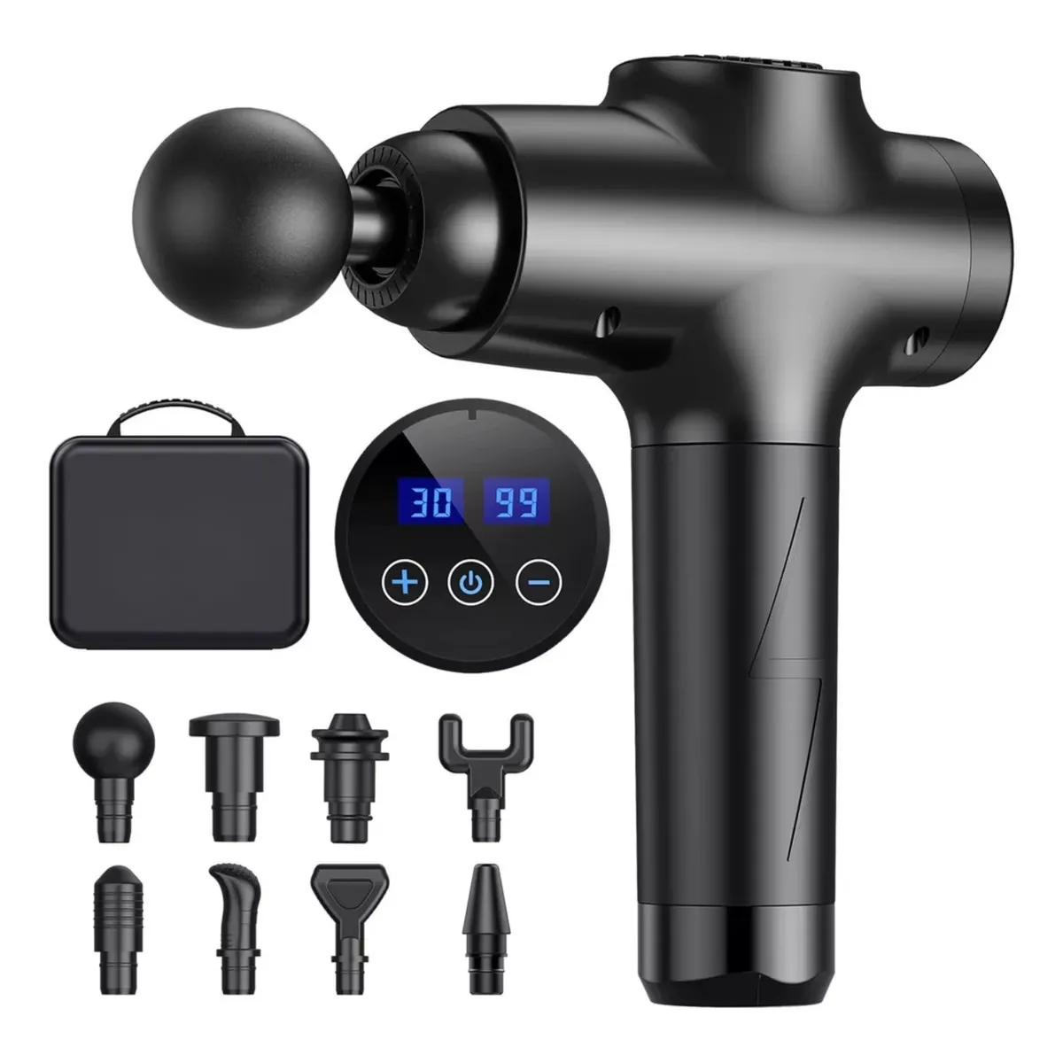 VICTORIA - Pistola Masaje De Tejido Profundo 8 cabezales 30 Velocidades