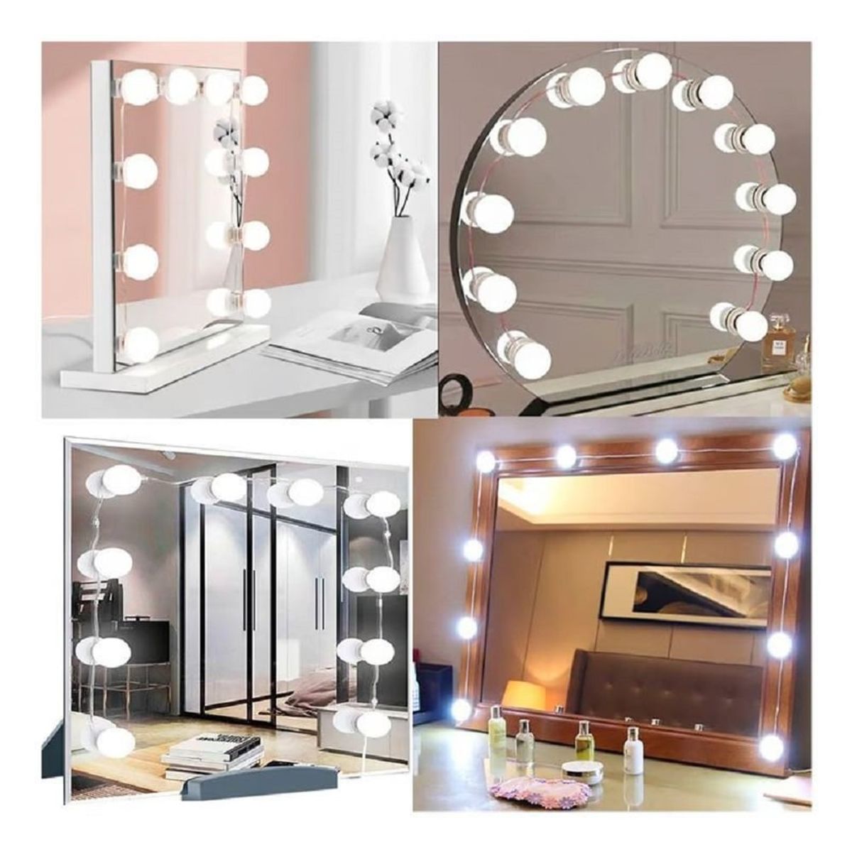 GENERICO - 10 Focos Led Usb Luces  Para Espejo De Maquillaje