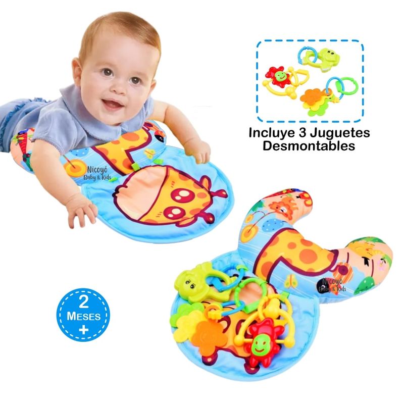 MEYING - Almohada Cojín de Estimulación Tummy Time Jirafita Celeste