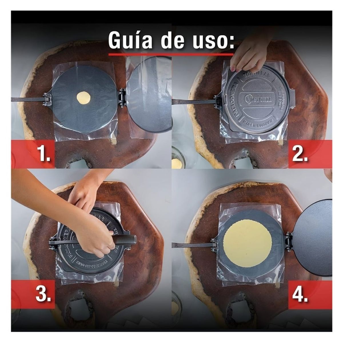 VICTORIA - PRENSA PARA TORTILLAS VICTORIA DE HIERRO FUNDIDO DE 20 CM DE DIAMETRO