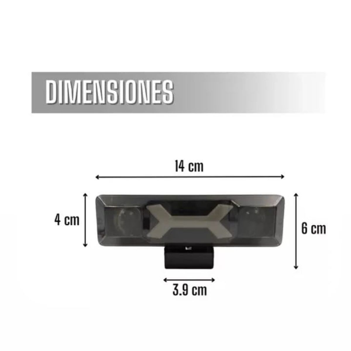 GENERICO - Par Faros Rectangular 2 Lupas Bicolor Blanco Fijo/azul