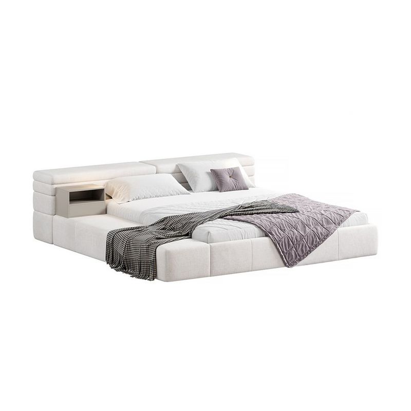 GENERICO - Cama Tapizada Gabriella - King Plz - Blanco
