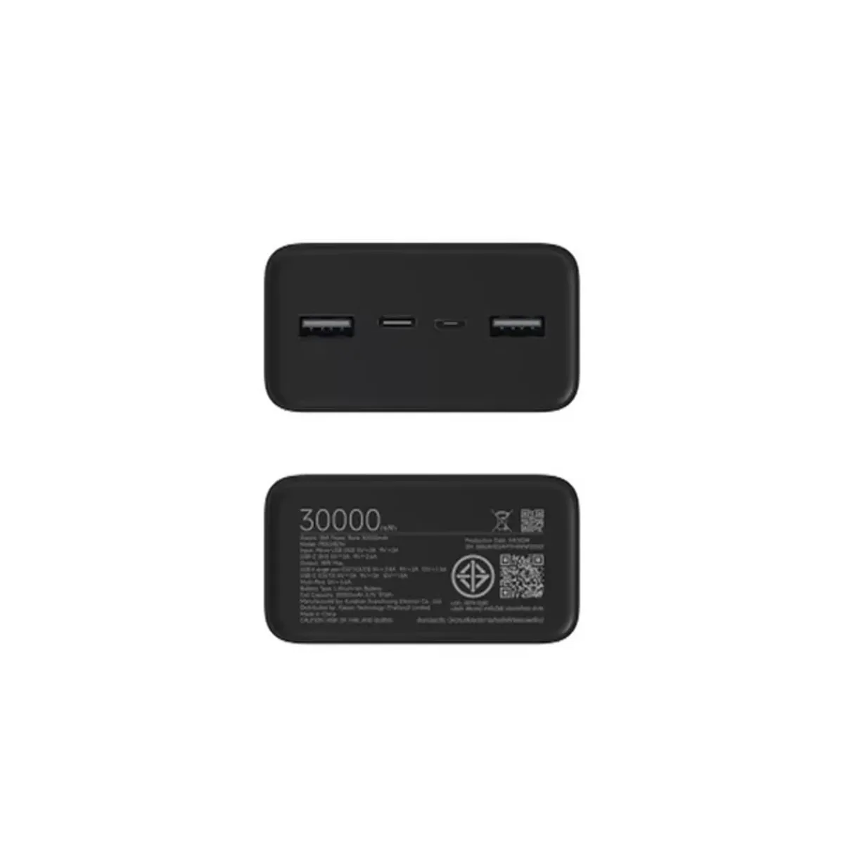 XIAOMI - Power Bank Xiaomi 30000 mha Carga Rápida - Negro