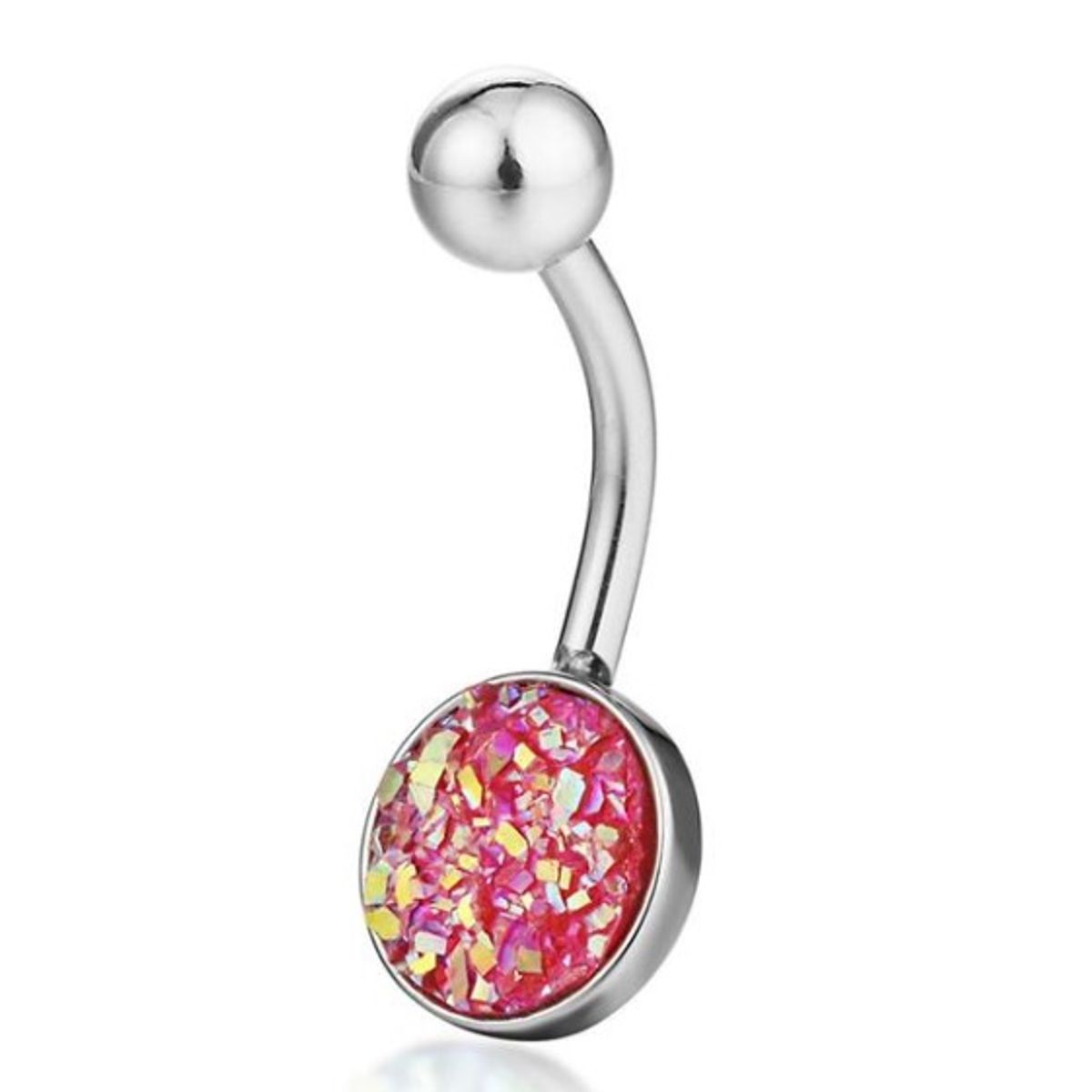 GENERICO - Piercing para ombligo piedritas rojas escarchadas