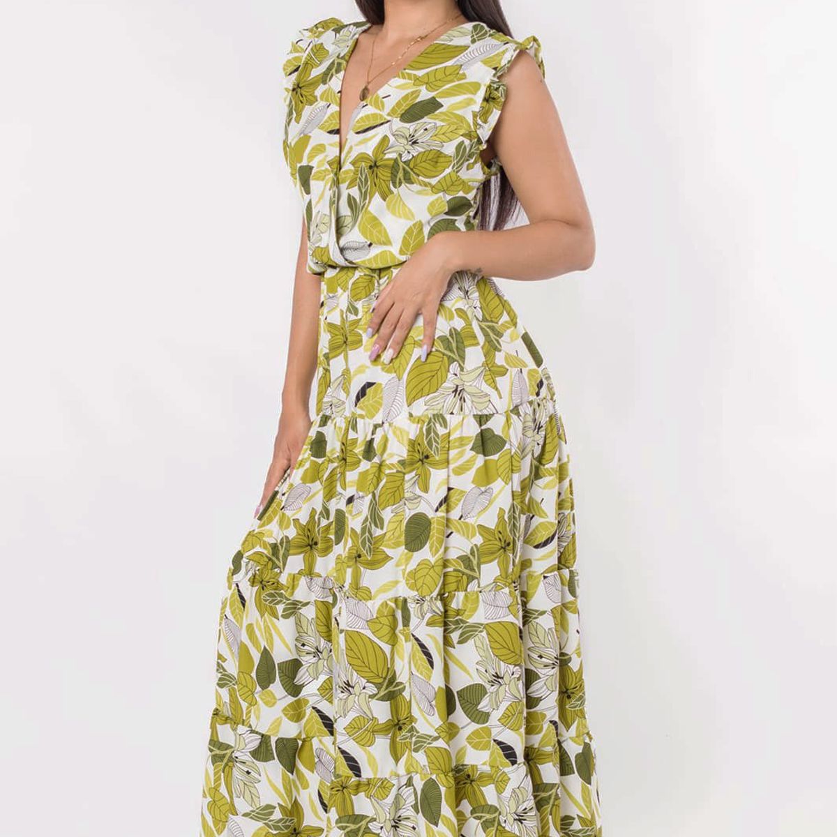 ARMA TU LOOK - VESTIDO NADESKA DE LINO ESTAMPADO ESCOTE CRUZADO ARMA TU LOOK