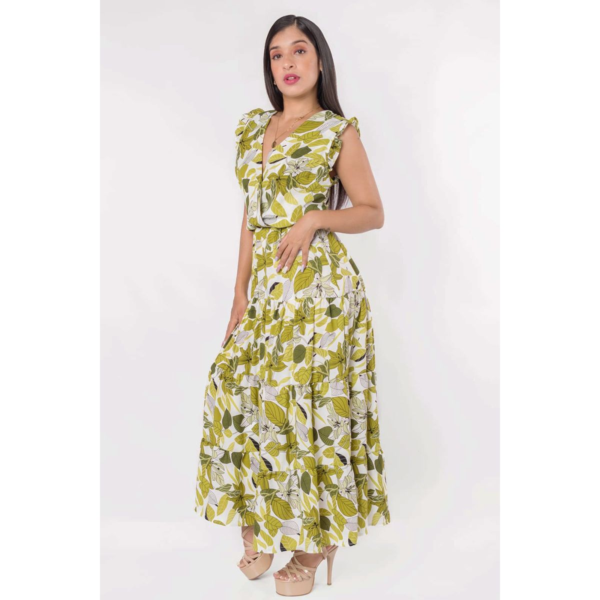 ARMA TU LOOK - VESTIDO NADESKA DE LINO ESTAMPADO ESCOTE CRUZADO ARMA TU LOOK