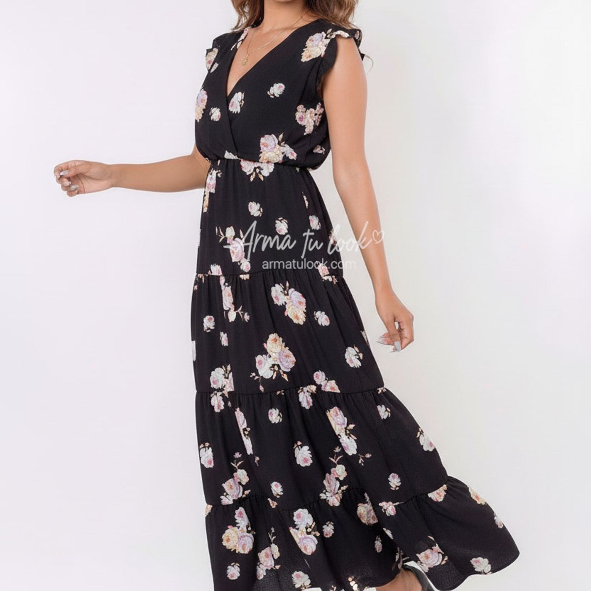 ARMA TU LOOK - VESTIDO NADESKA DE LINO ESTAMPADO ESCOTE CRUZADO ARMA TU LOOK