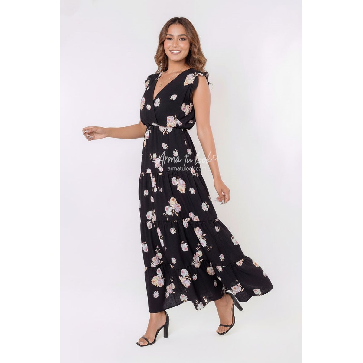 ARMA TU LOOK - VESTIDO NADESKA DE LINO ESTAMPADO ESCOTE CRUZADO ARMA TU LOOK