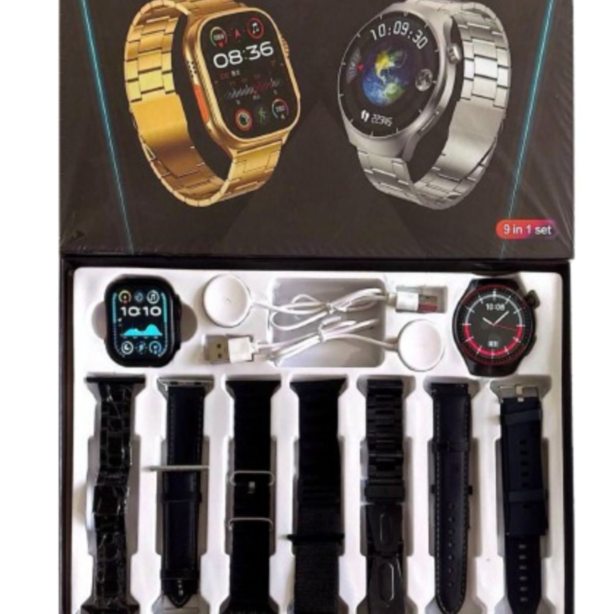 GENERICO - SMARTWATCH  WATCH 4 PRO SUIT, DOBLE RELOJ, VIENE CON 7 CORREAS NEGRO.I70