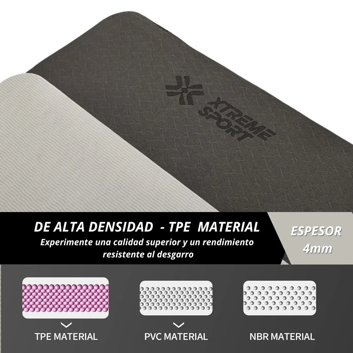 XTREME SPORT - Mat de Yoga Antideslizante Profesional Ecológico  4mm