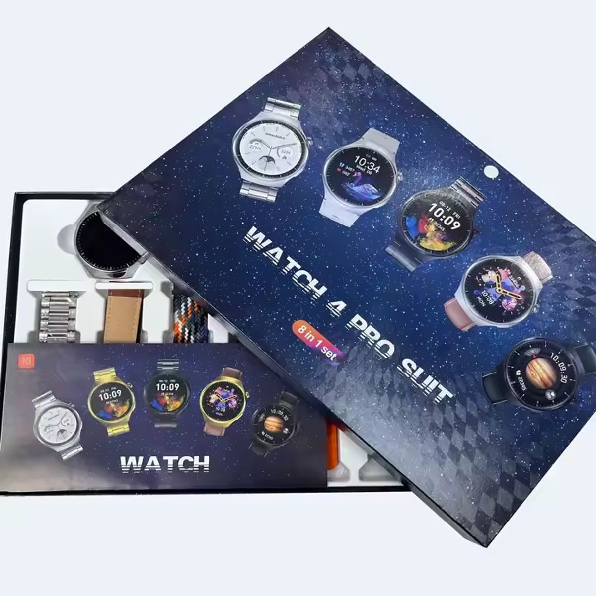 GENERICO - SMARTWATCH  WATCH 4 PRO SUIT VIENE CON 7 CORREAS PLATEADO.