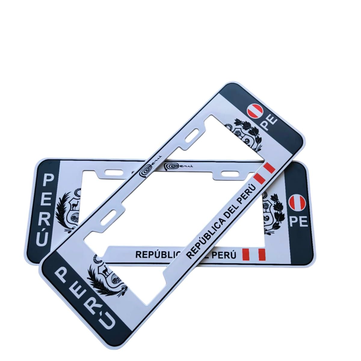 GENERICO - Portaplaca Europea Modelo escudo nacional blanco