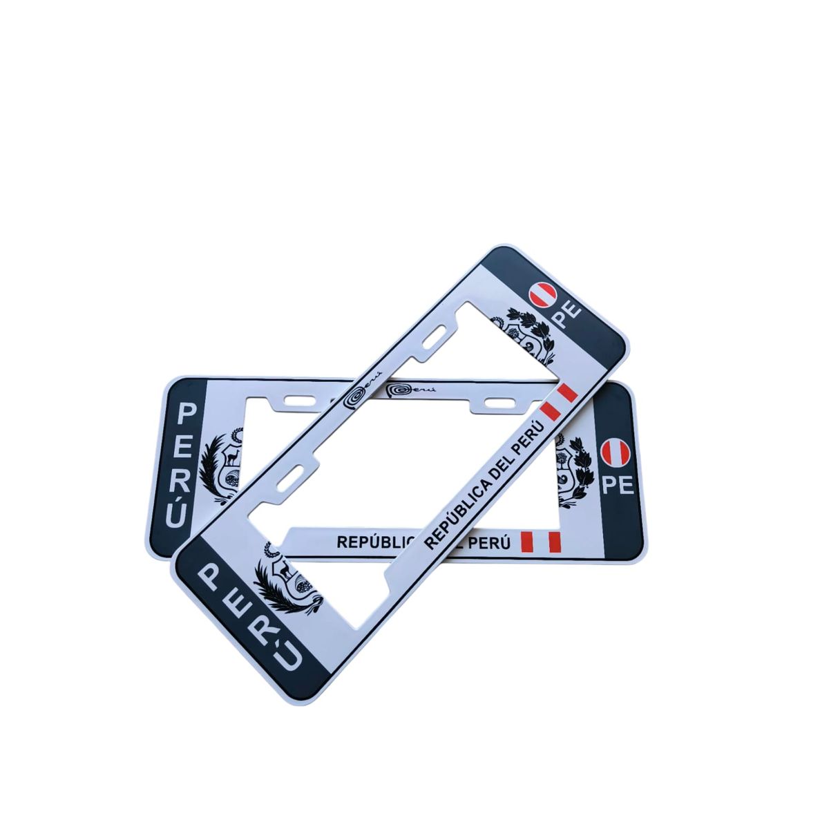 GENERICO - Portaplaca Europea Modelo escudo nacional blanco