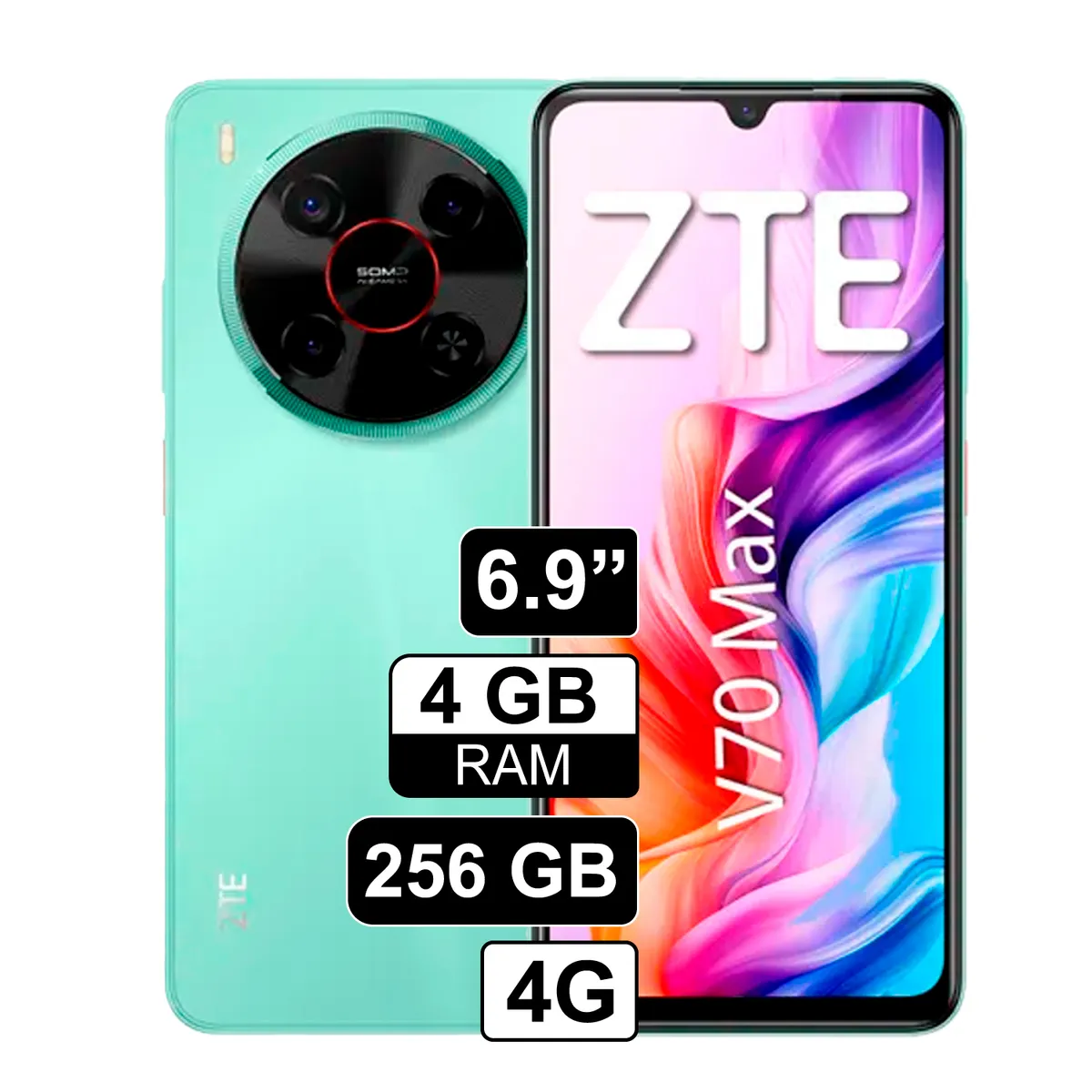 ZTE - Celular Libre ZTE V70 Max 6,9" Pulg  256GB 4GB RAM Verde