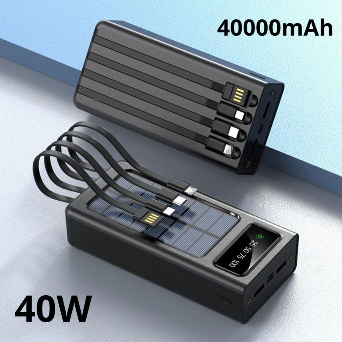 SUPER - Power Bank Solar 4 en 1  40000mAh 40W