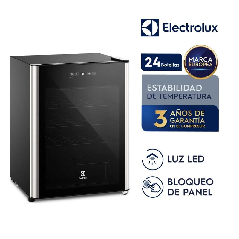 ELECTROLUX - Cava de Vinos Electrolux 24 Botellas ERWV24W2MWB - Negro