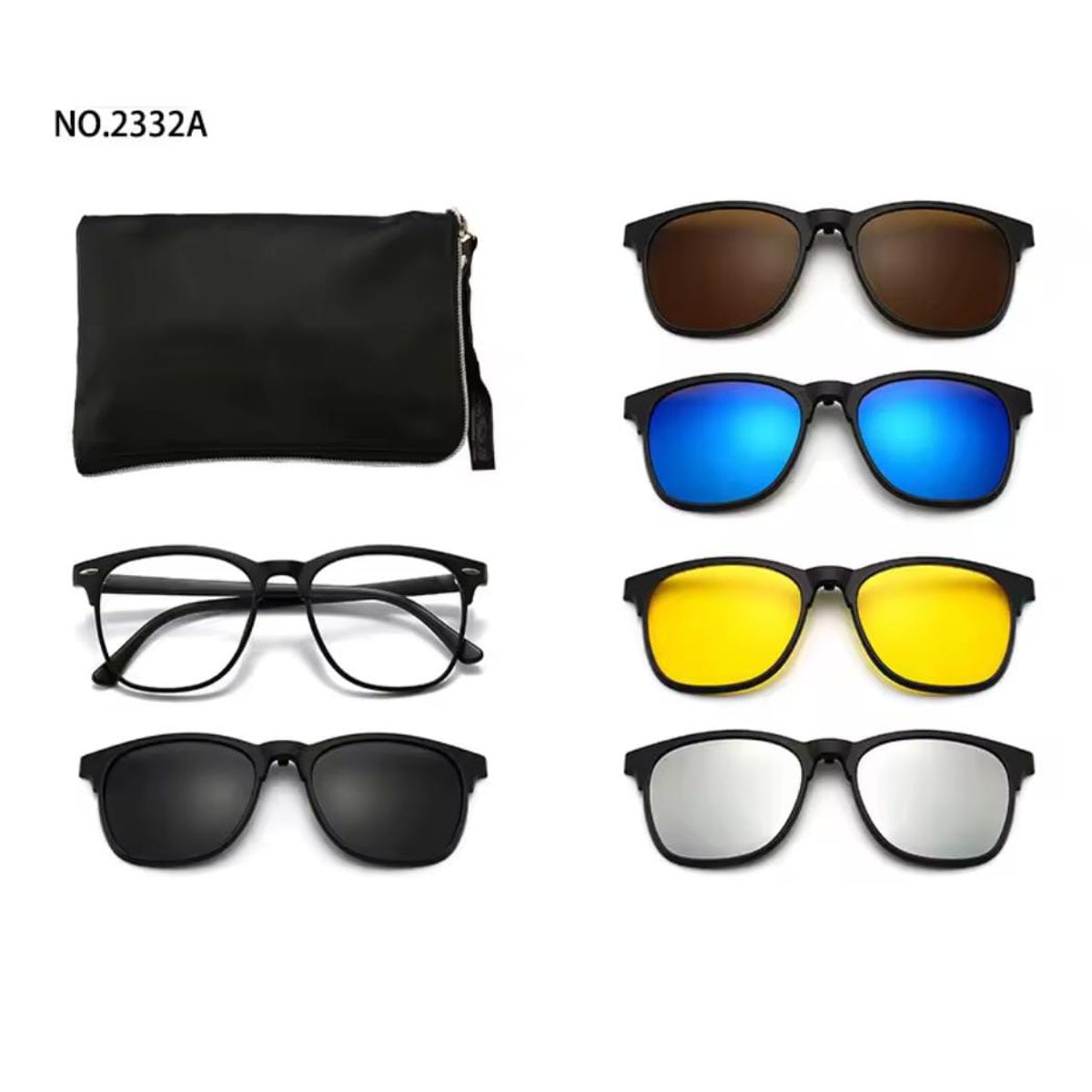 GENERICO - Gafas 6 En 1 Lentes Magnéticos Filtro Uv 400 Hombre