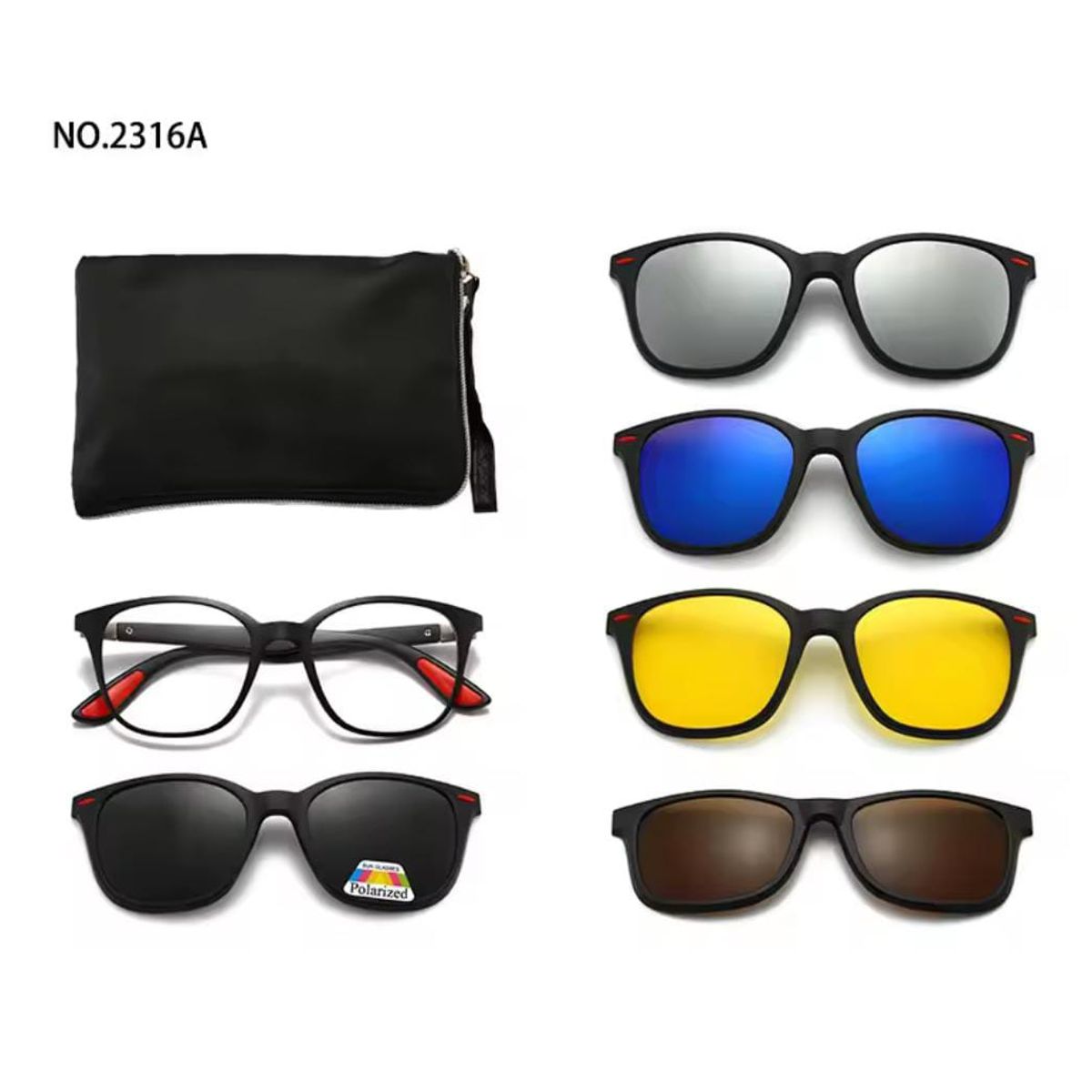 GENERICO - Gafas 6 En 1 Lentes Magnéticos Filtro Uv 400 Hombre