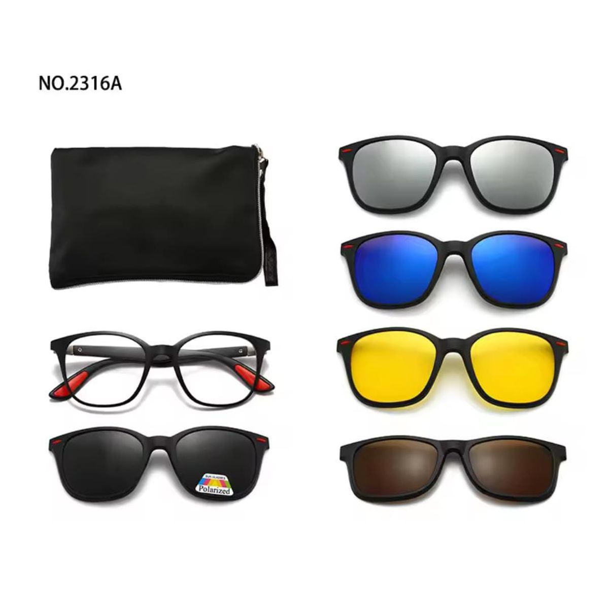 GENERICO - Gafas 6 En 1 Lentes Magnéticos Filtro Uv 400 Hombre