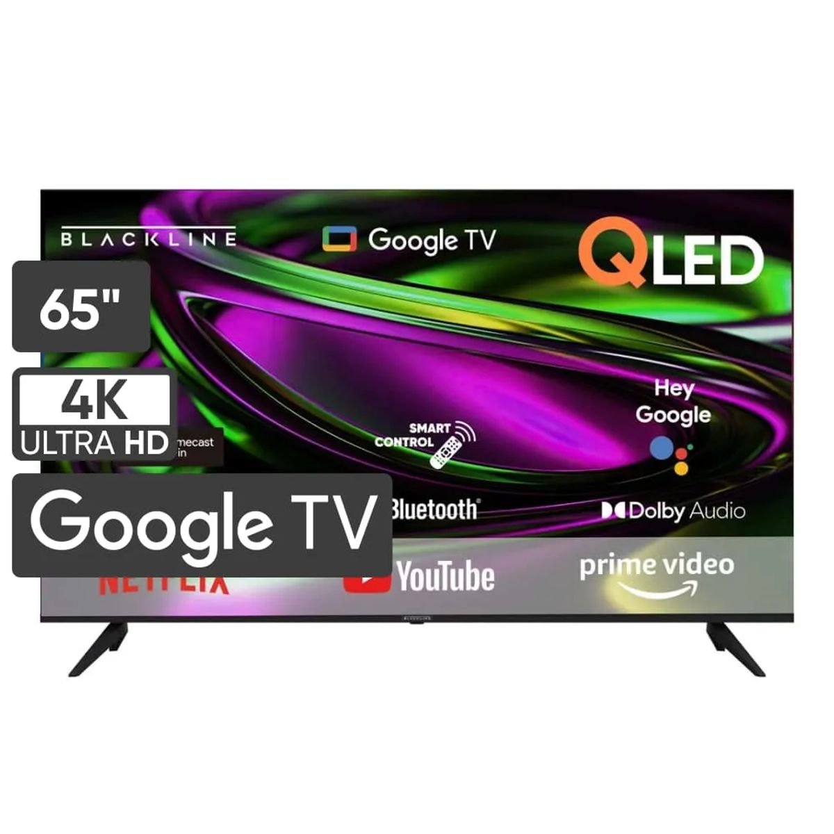 BLACKLINE - Televisor BLACKLINE QLED 65” UHD 4K Smart TV BL-TV65QUQG5F4PE