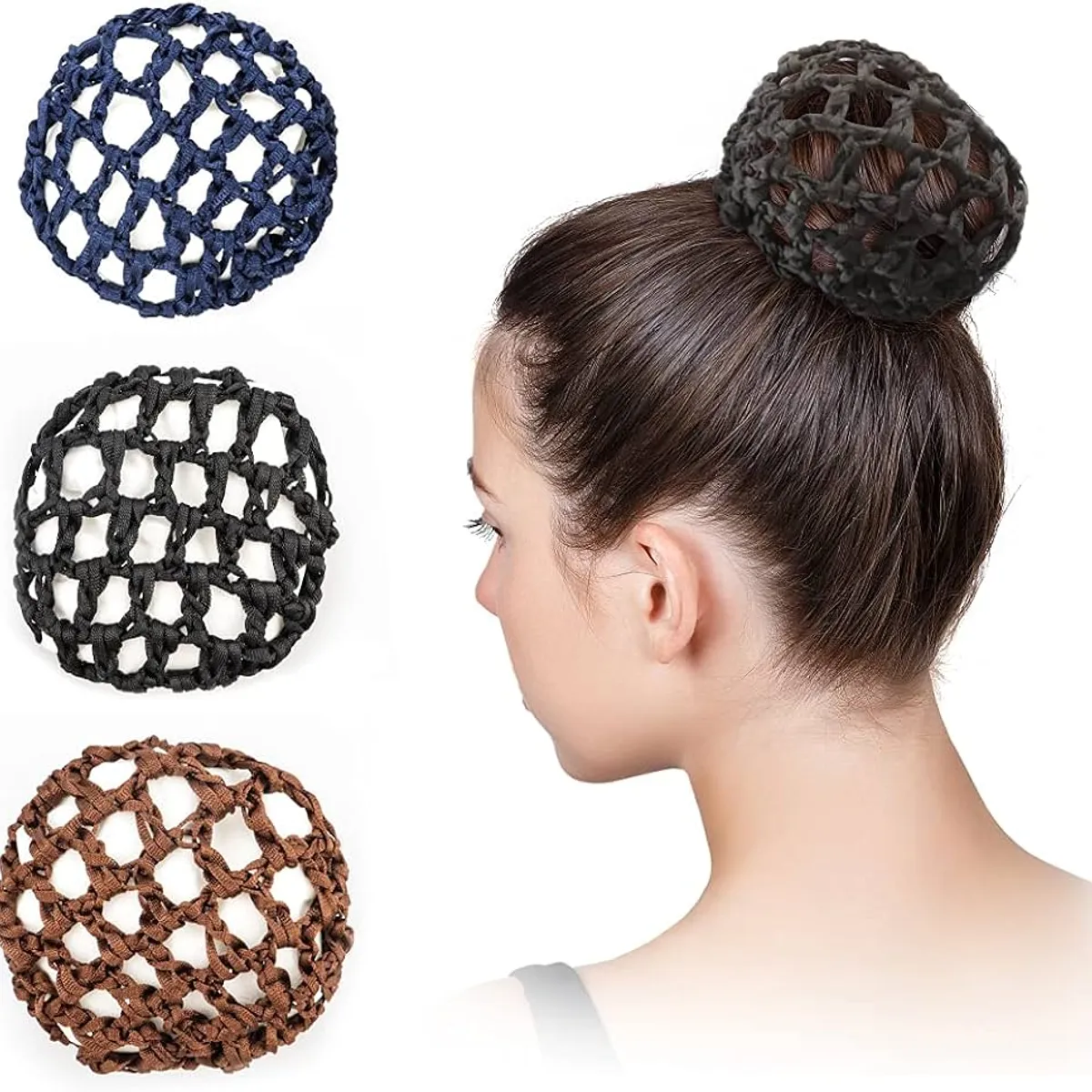 GENERICO - 2 MALLAS PARA MOÑO azul marino-GENERICO