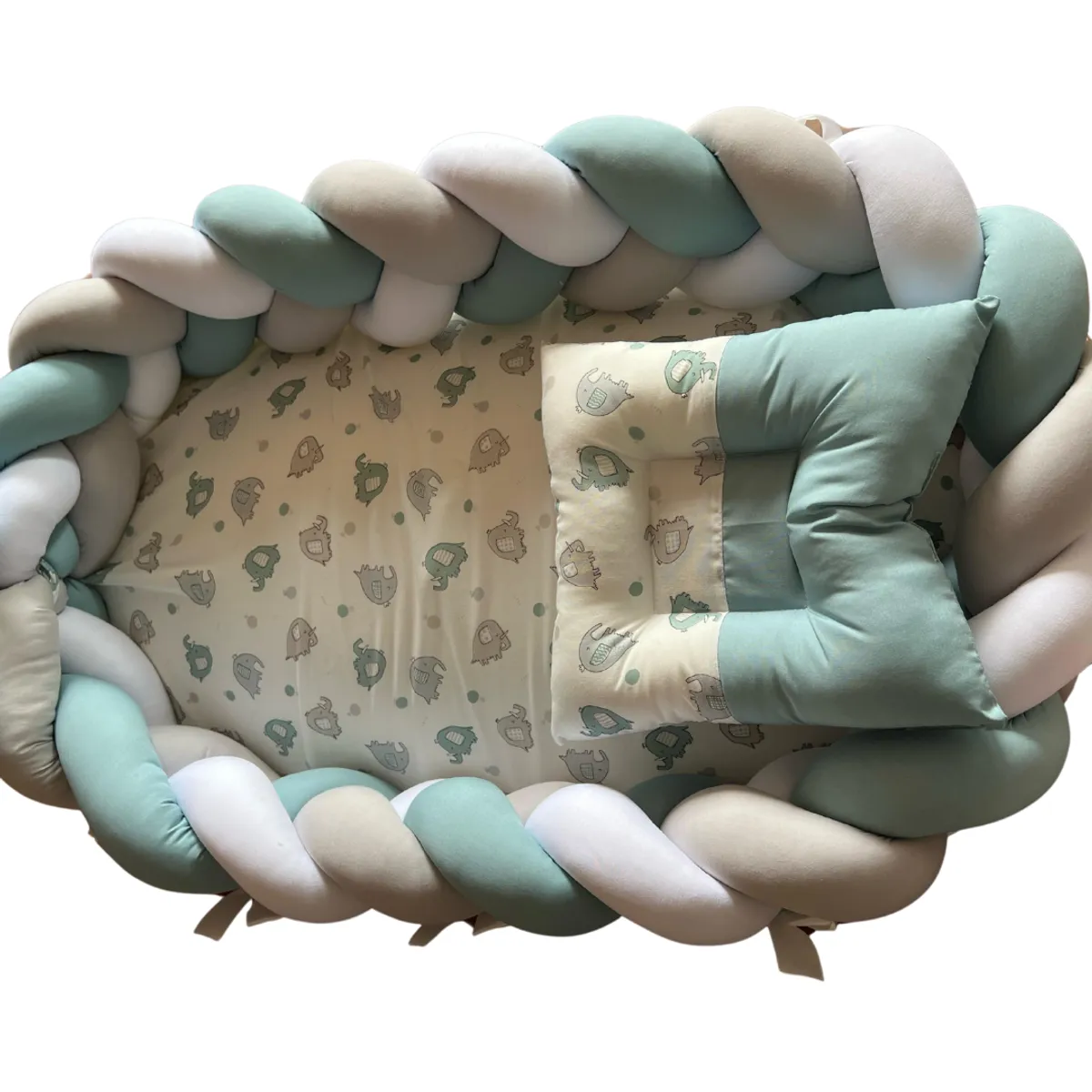 GENERICO - Nido colecho trenzado - Verde 77x55cm