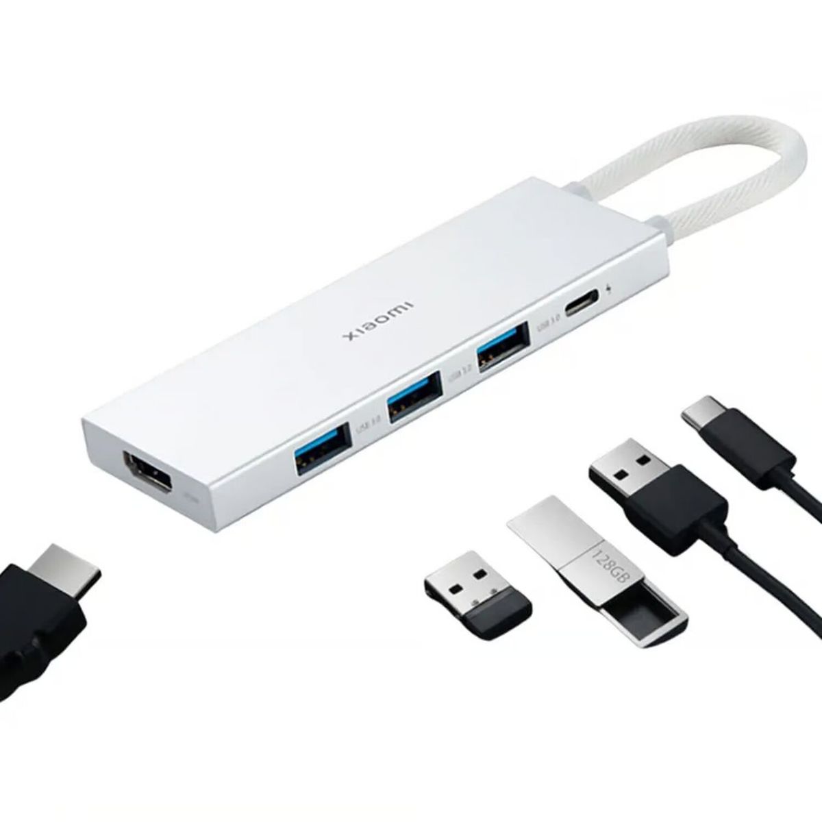 XIAOMI - Hub Xiaomi USB Tipo C Docking Station 5 en 1 Streaming 4K USB 3.0