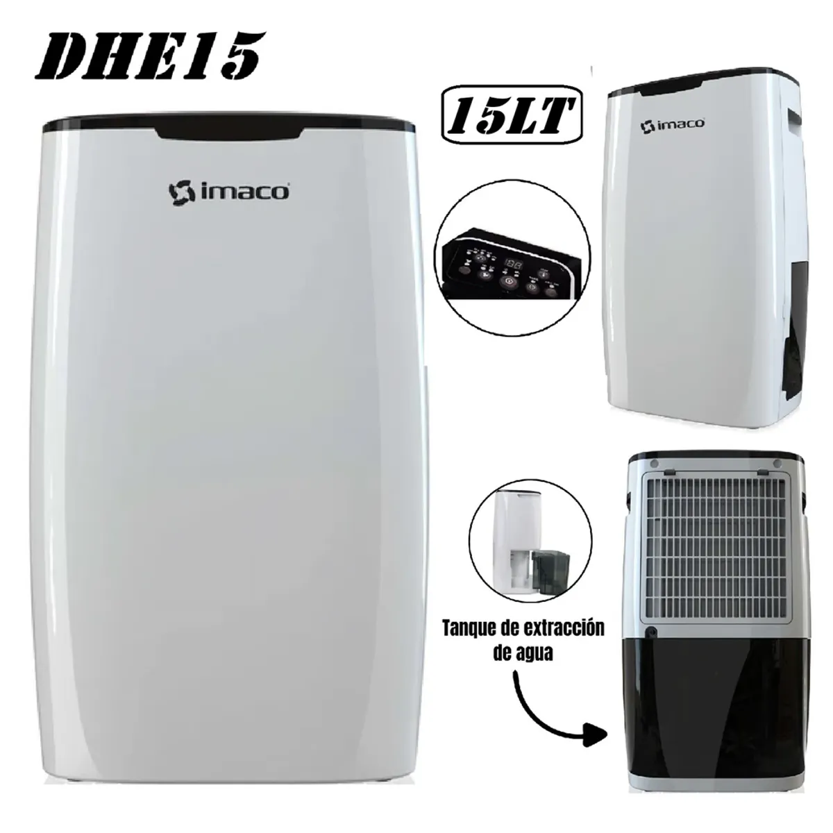 IMACO - Deshumedecedor Digital 16 Litros DHE15 Imaco -Blanco