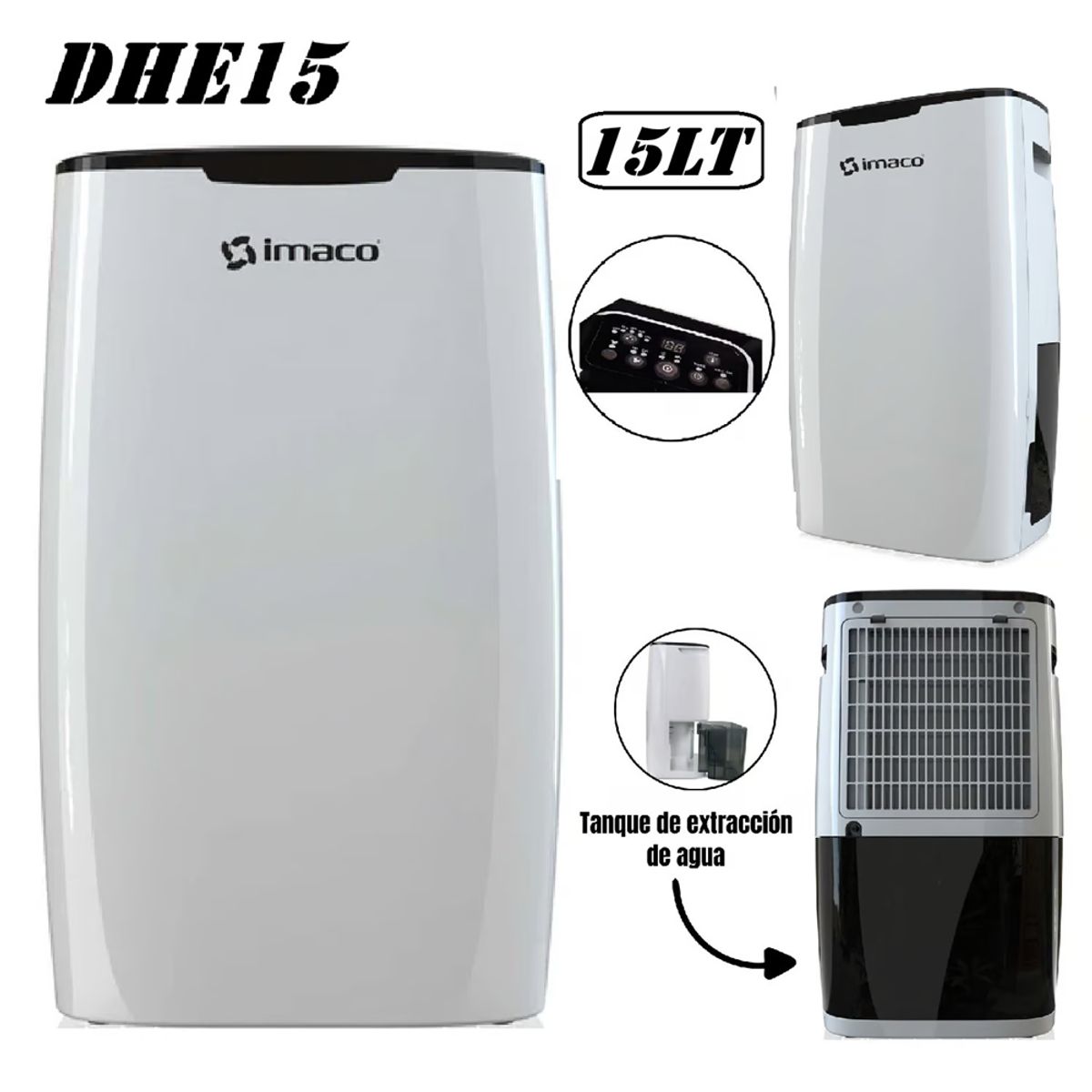 IMACO - Deshumedecedor Digital 16 Litros DHE15 Imaco -Blanco
