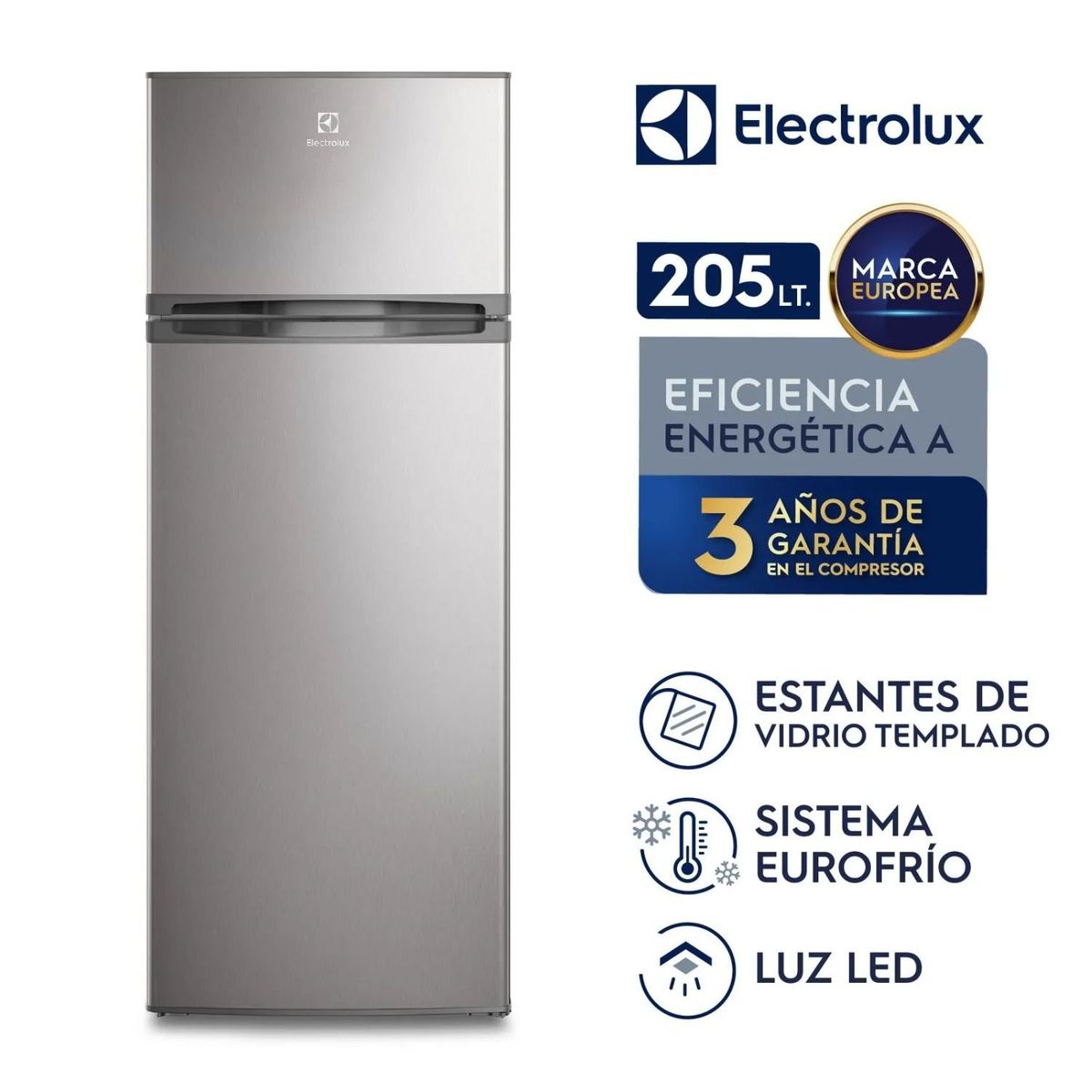 ELECTROLUX - Refrigeradora Electrolux Top Mount Frost 205 Litros ERTY20G2HVI - Gris